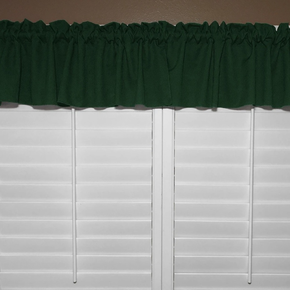 🌺Solid Poplin Window Valance Hunter Green Wide
